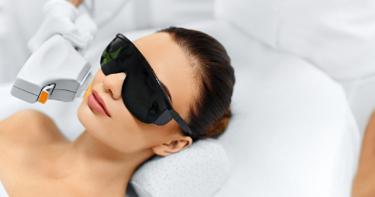 Woman receiving a MOXI® laser facial treatment in Edinburg TX