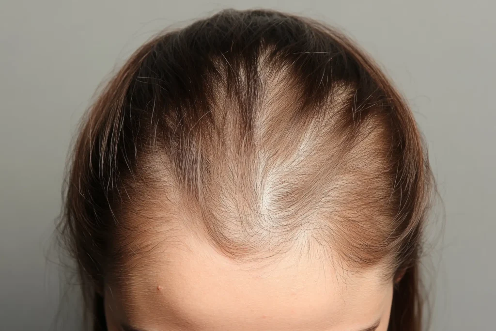 Woman experiencing hair loss from alopecia at Allure Dermatology in Edinburg, TX